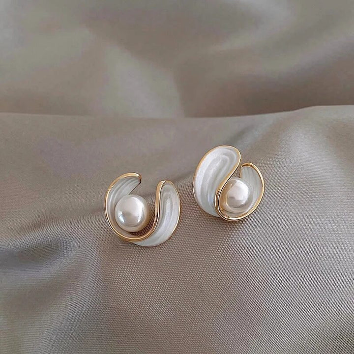 Pendientes Antoinette Luxe en Ópalo Blanco