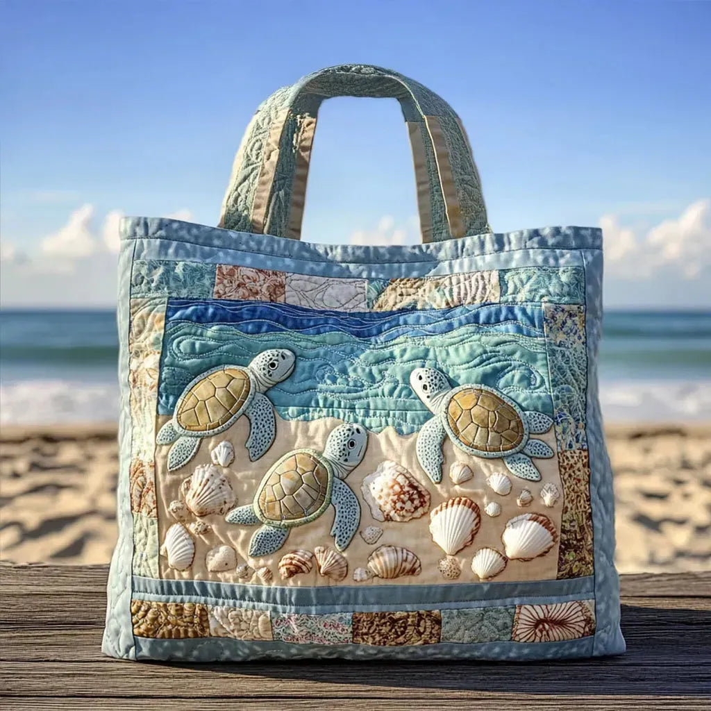 Bolsa Acolchada Artesanal con Tortuga