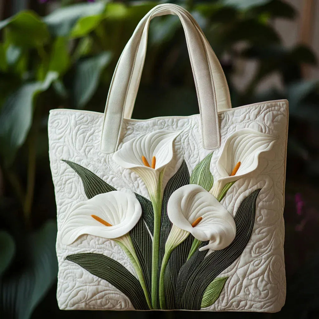 Bolsa Acolchada Artesanal con Tela Blanca