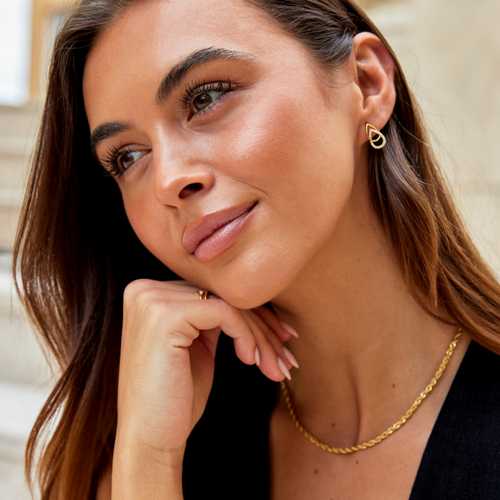 Pendientes de Enlace en Forma de Gota Lin