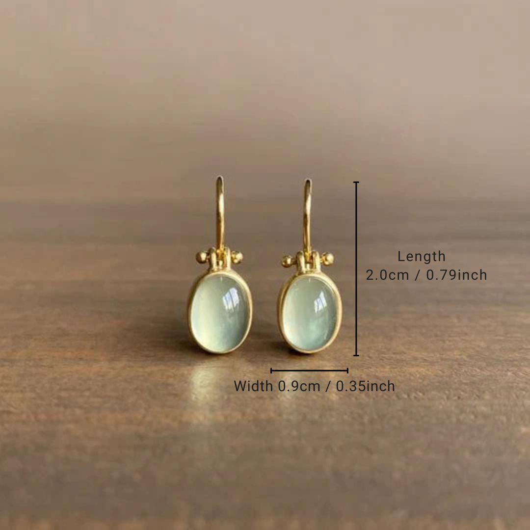 Pendientes Vintage de Piedra Lunar Verde