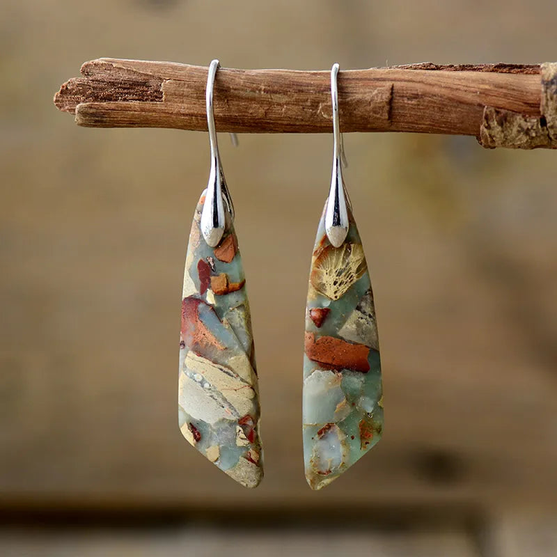 Encanto - Pendientes de Piedra Natural Vintage