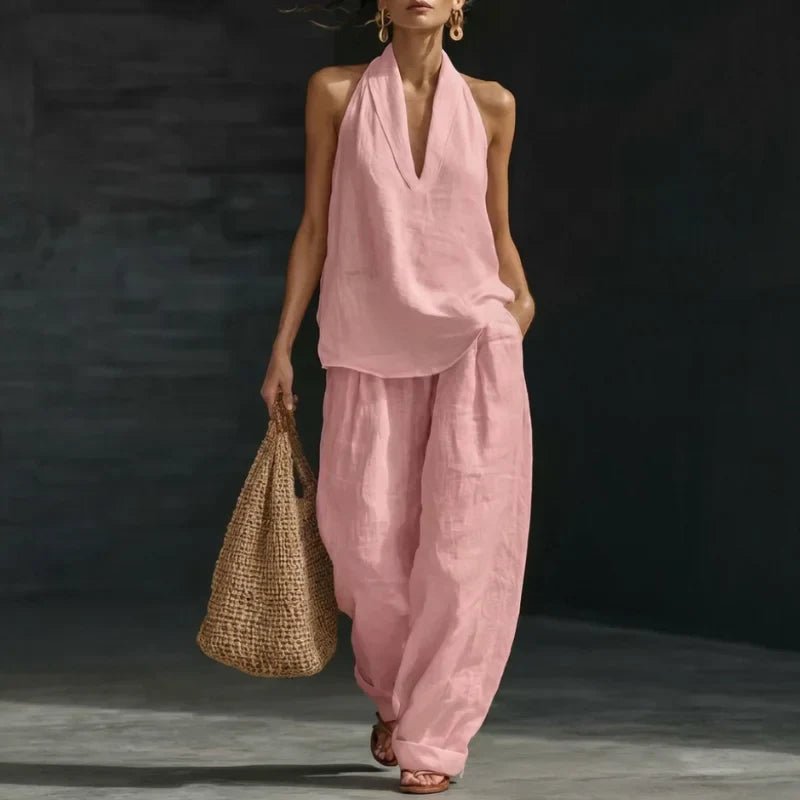 Ainhoa | Conjunto de dos piezas con textura de lino - Navarro Granada