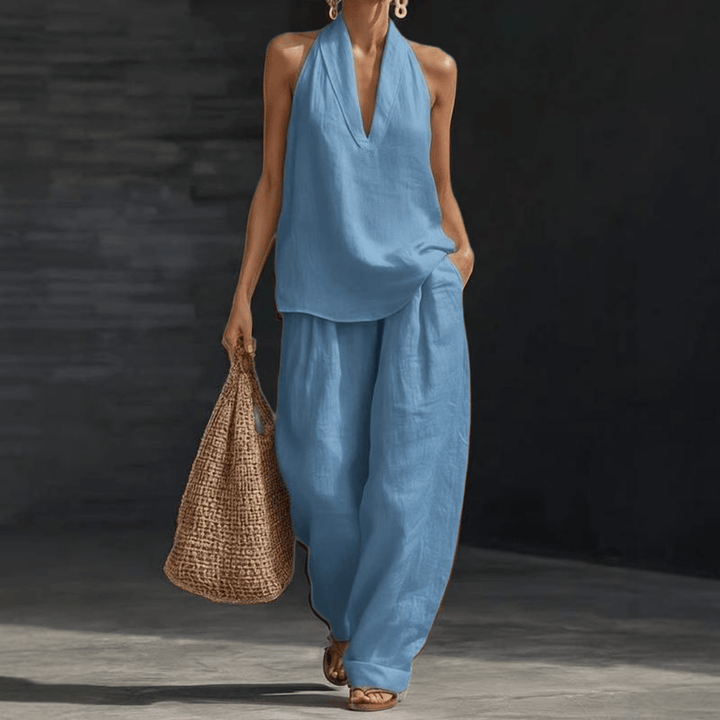 Ainhoa | Conjunto de dos piezas con textura de lino - Navarro Granada