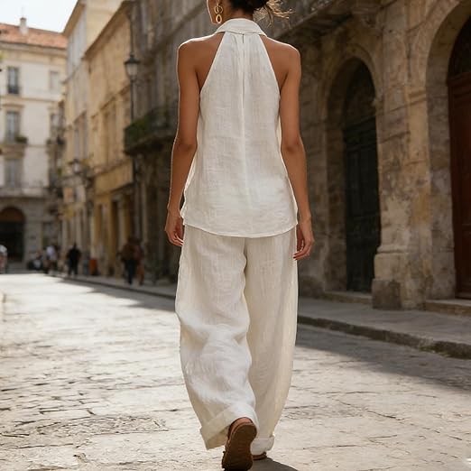 Ainhoa | Conjunto de dos piezas con textura de lino - Navarro Granada