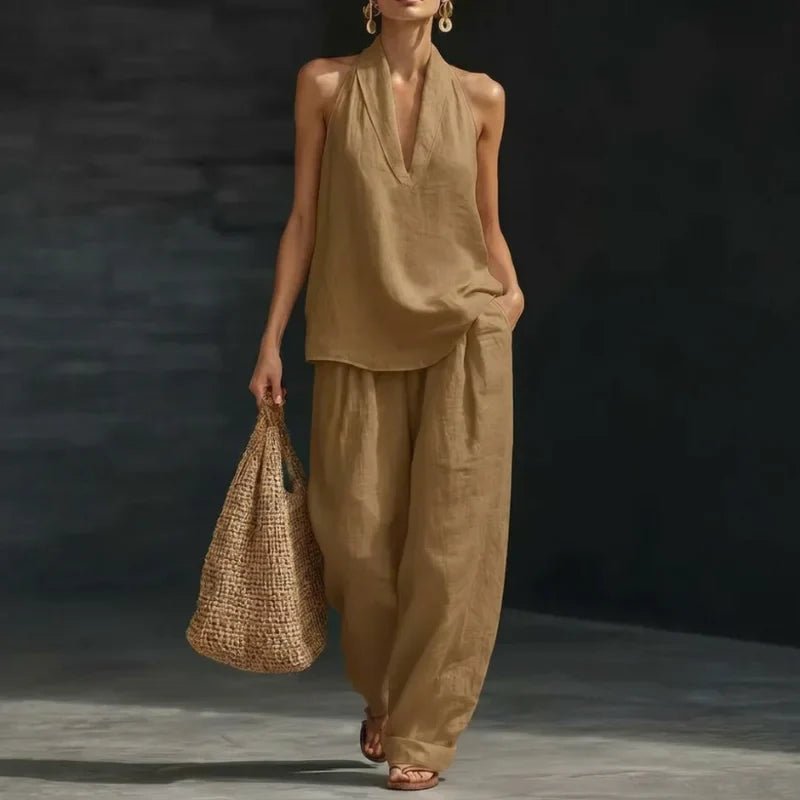 Ainhoa | Conjunto de dos piezas con textura de lino - Navarro Granada
