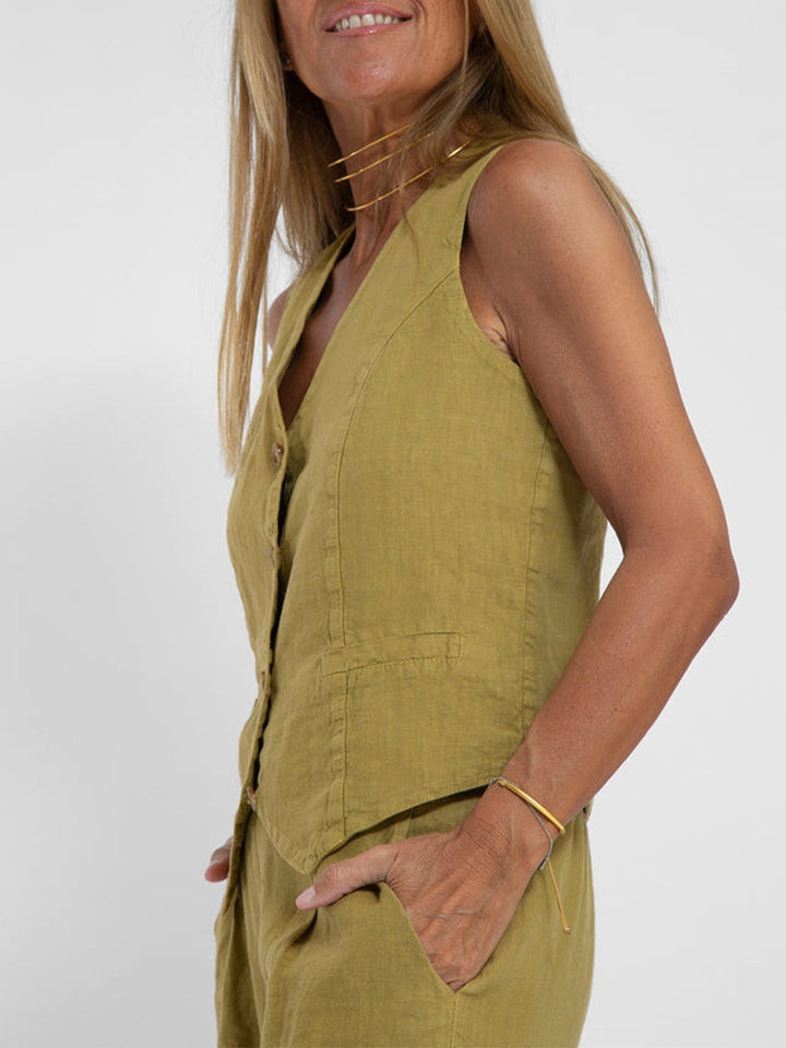 Aira – Conjunto elegante de dos piezas con chaleco y pantalón de pierna ancha - Navarro Granada