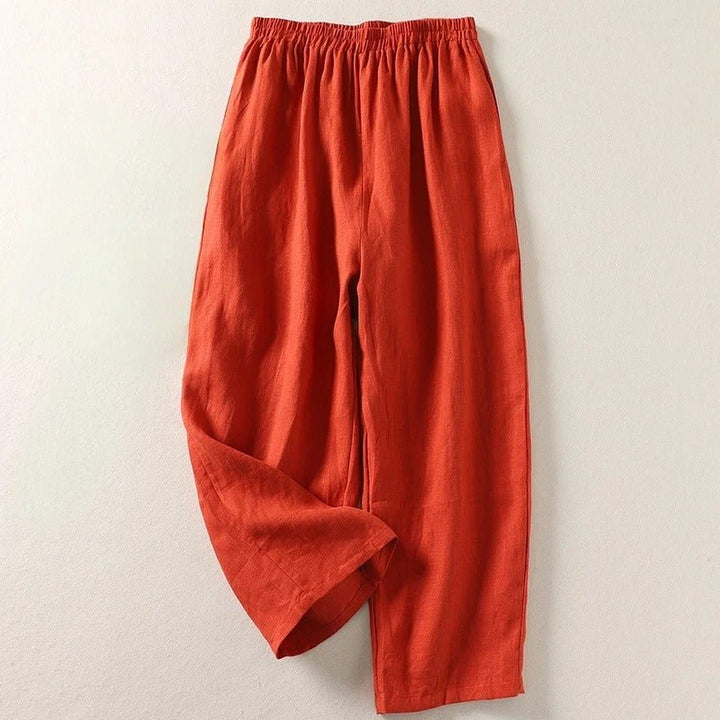 Amalia™ — Pantalón fluido de algodón y lino - Navarro Granada
