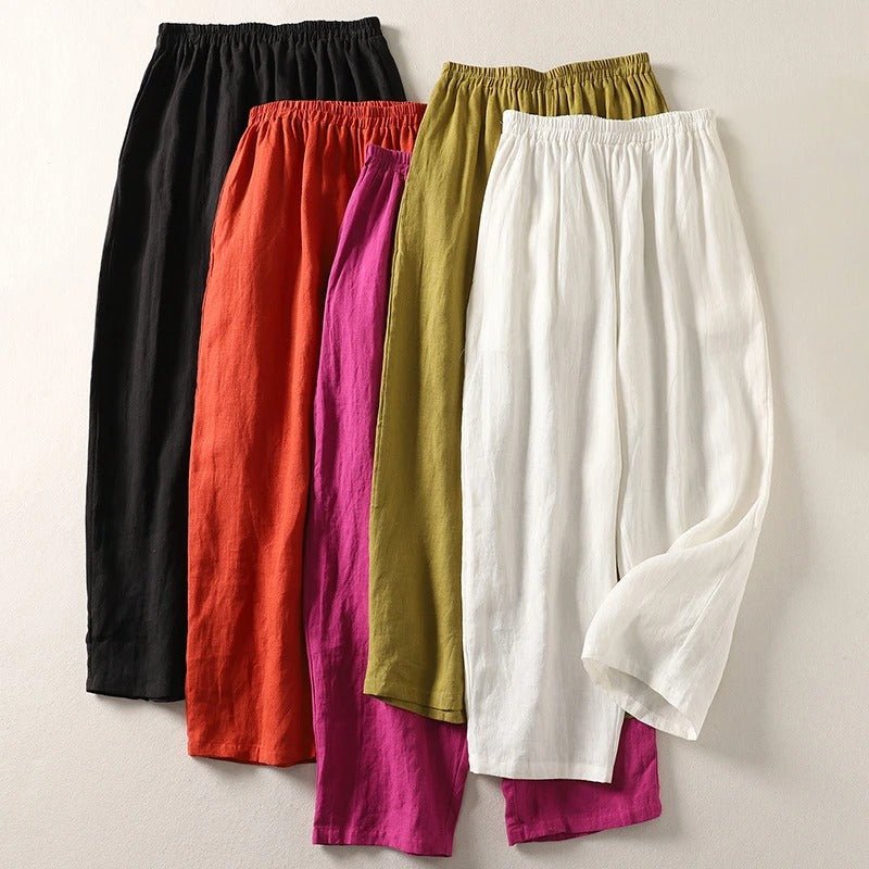 Amalia™ — Pantalón fluido de algodón y lino - Navarro Granada