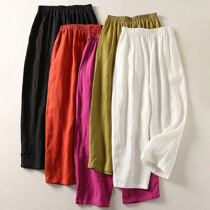 Amalia™ — Pantalón fluido de algodón y lino - Navarro Granada