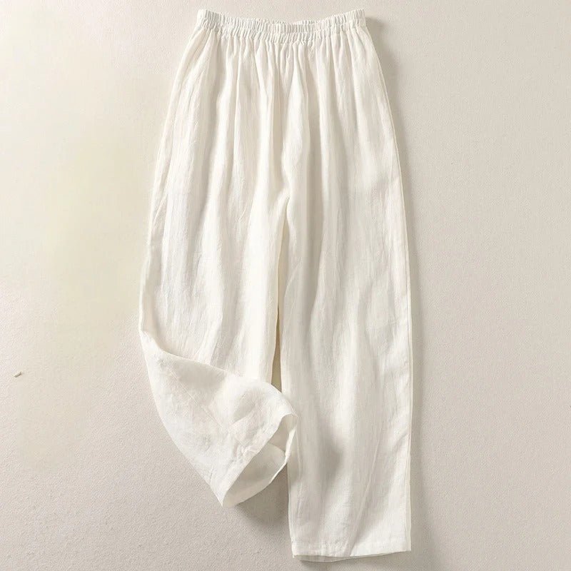 Amalia™ — Pantalón fluido de algodón y lino - Navarro Granada