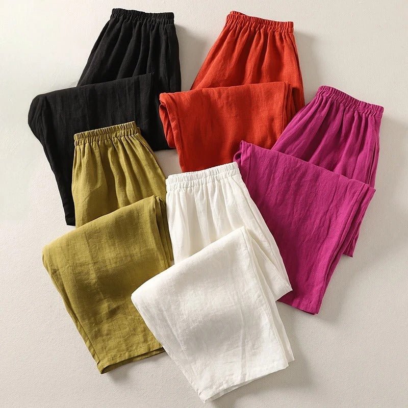 Amalia™ — Pantalón fluido de algodón y lino - Navarro Granada