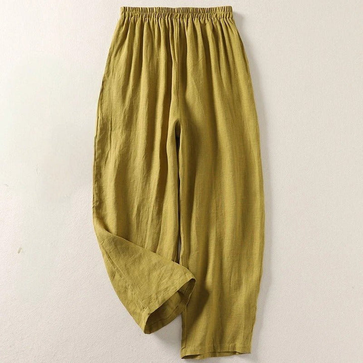 Amalia™ — Pantalón fluido de algodón y lino - Navarro Granada