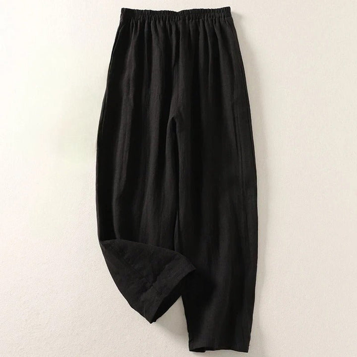 Amalia™ — Pantalón fluido de algodón y lino - Navarro Granada