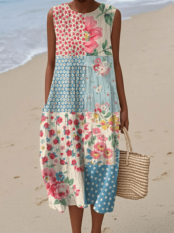 Anna | Vestido de verano ligero y sin mangas Sleeveless Midi Dresses - Navarro Granada