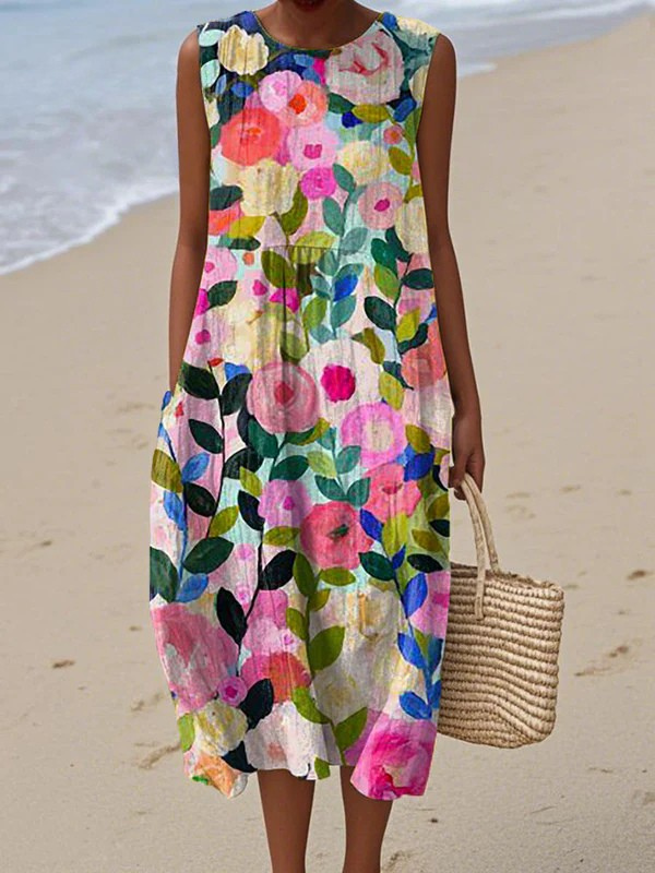Ava | Vestido de verano ligero y sin mangas Sleeveless Midi Dresses - Navarro Granada