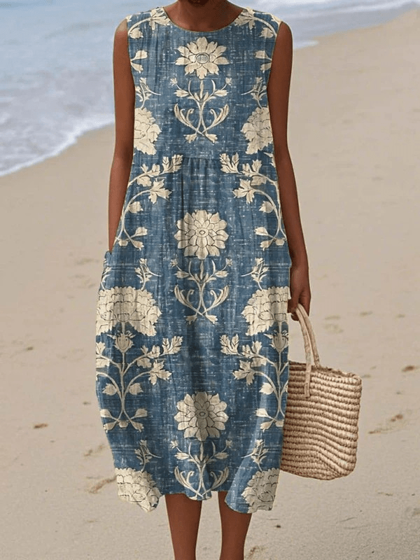 Belle | Vestido de verano ligero y sin mangas Sleeveless Midi Dresses - Navarro Granada