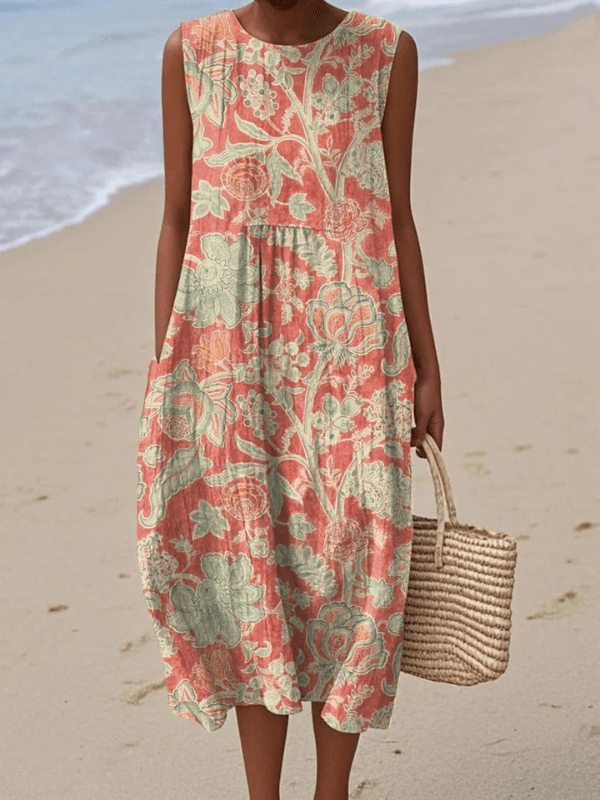 Beth | Vestido de verano ligero y sin mangas Sleeveless Midi Dresses - Navarro Granada