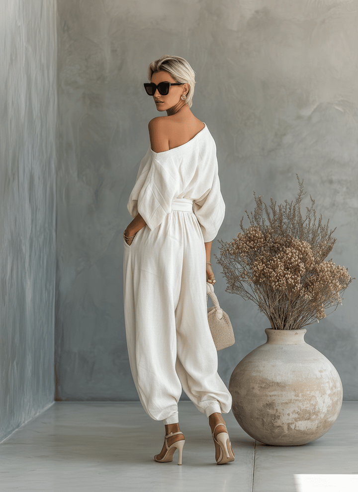 Conjunto de Lino Off - white - Navarro Granada
