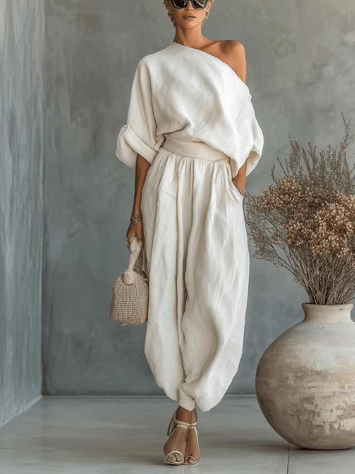 Conjunto de Lino Off - white - Navarro Granada