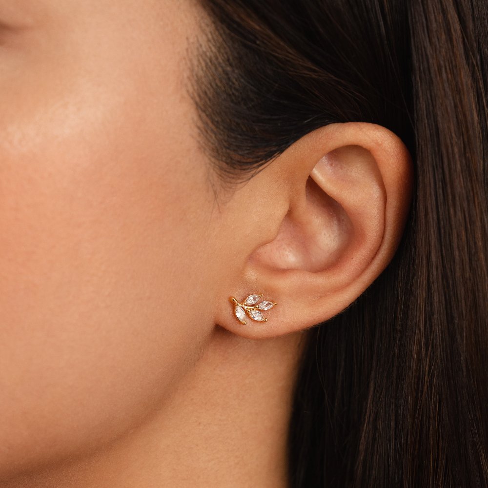 Pendientes Hoja Crystal Chic