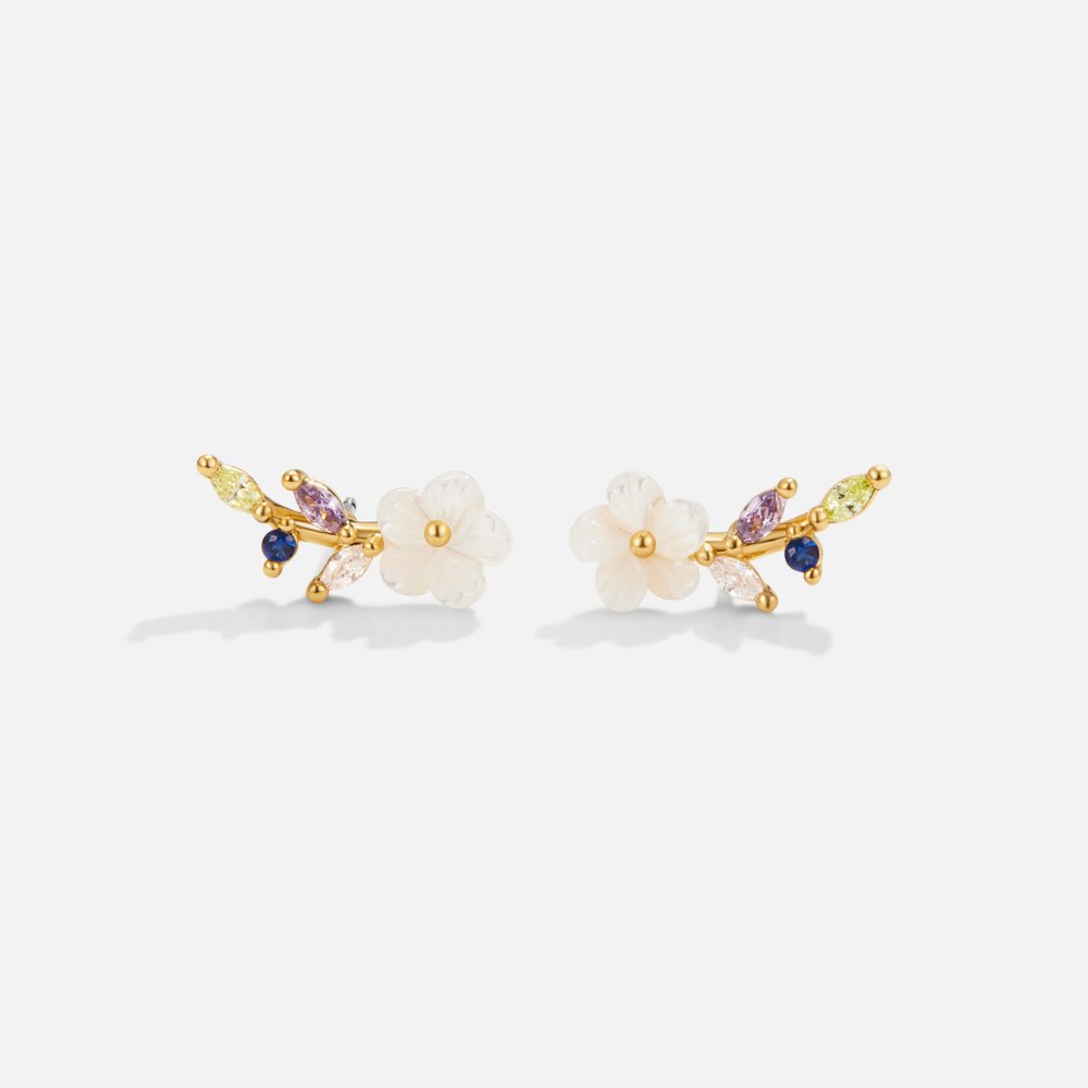 Pendientes Crystal White Blossom