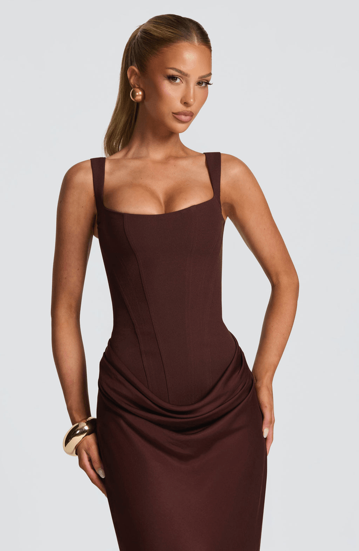 ELENA™ | VESTIDO MAXI CON FORMA DE RELOJ DE ARENA - Navarro Granada