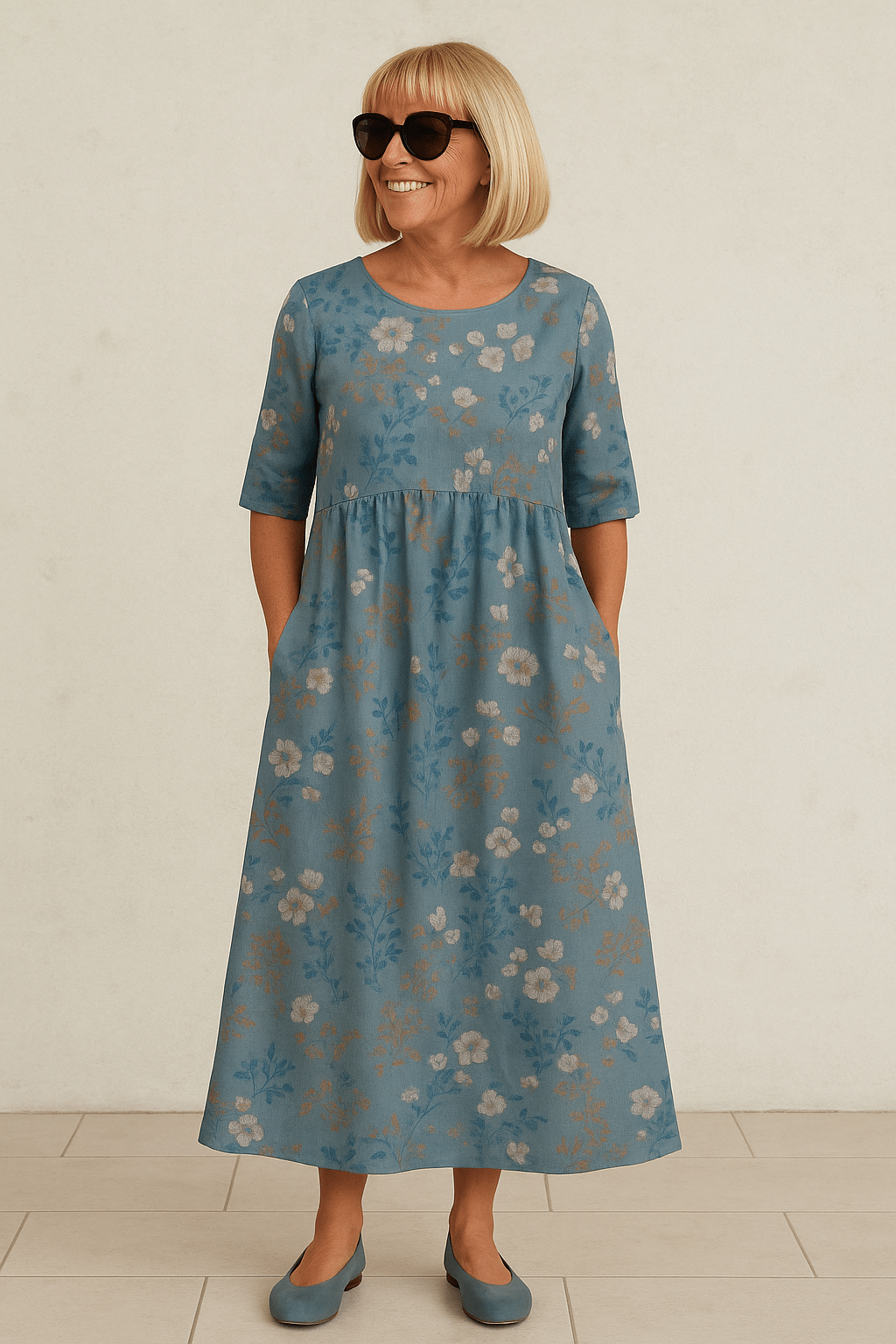 Eliza | Vestido Midi Relajado - Elegancia Sin Esfuerzo, Comodidad Diaria - Navarro Granada