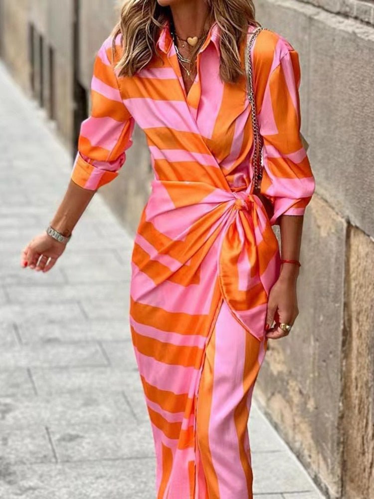 Elvina - Vestido Envolvente Impreso Dresses Sale - Navarro Granada
