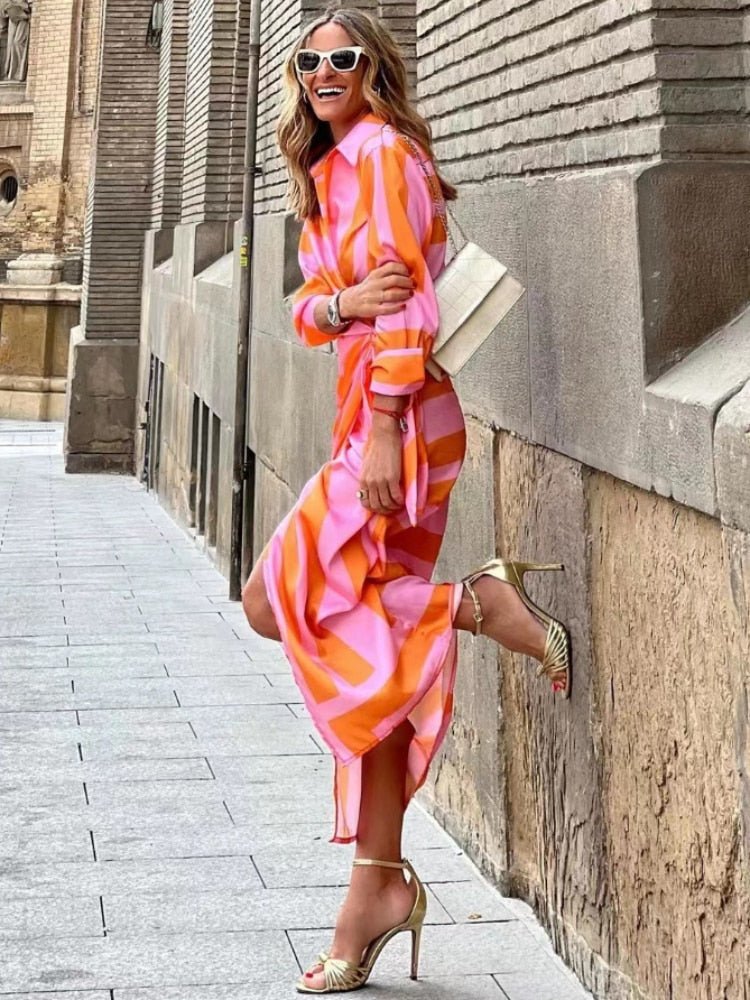 Elvina - Vestido Envolvente Impreso Dresses Sale - Navarro Granada