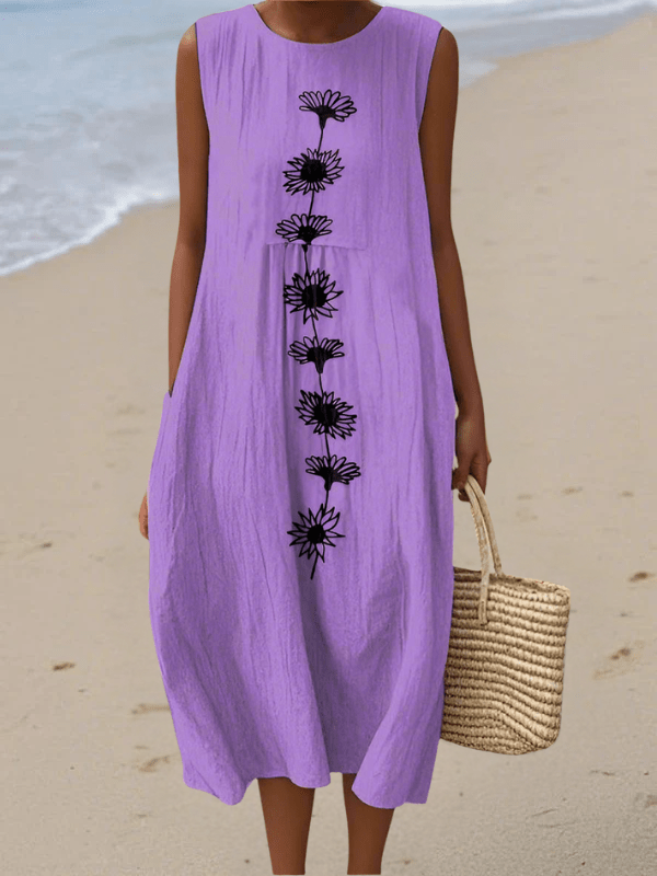 Emma | Vestido de verano ligero y sin mangas Sleeveless Midi Dresses - Navarro Granada
