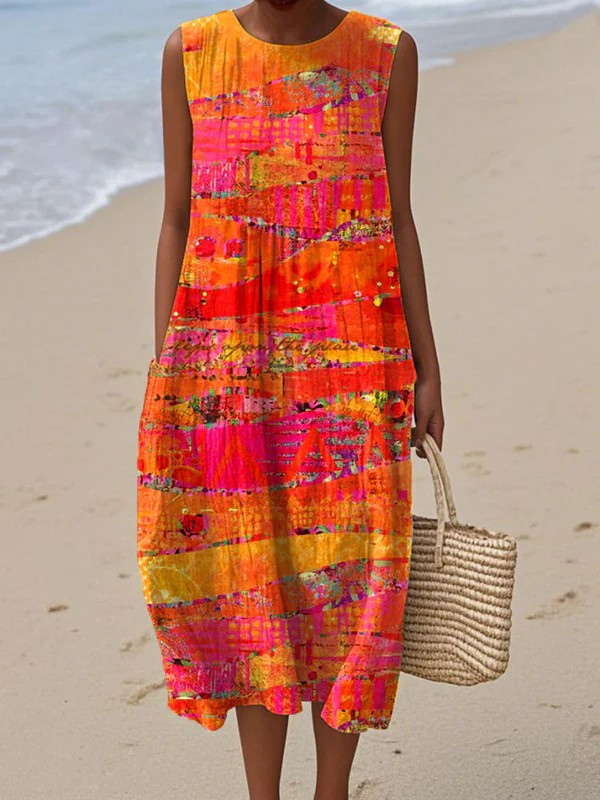 Faye | Vestido de verano ligero y sin mangas Sleeveless Midi Dresses - Navarro Granada
