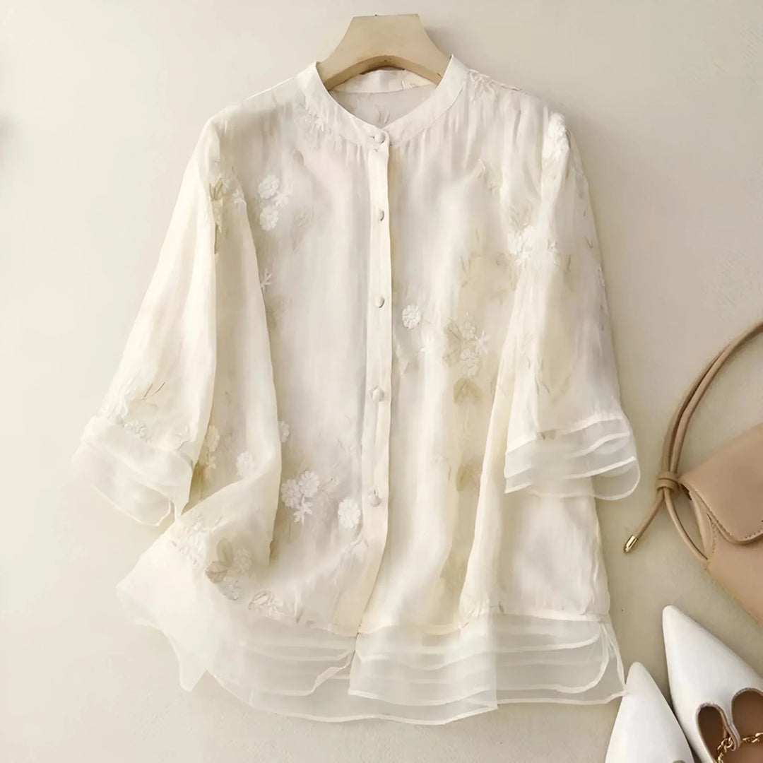 Giovanna - Blusa de algodón ligera Floral cotton blouse - Navarro Granada