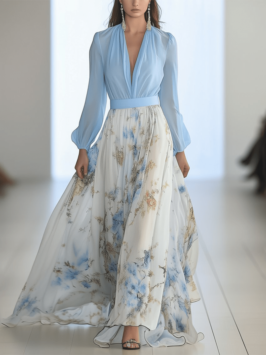 Hermoso Vestido Maxi con Estampado Floral - Navarro Granada