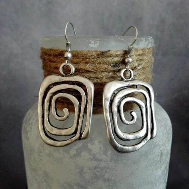 Pendientes Boho en Espiral color plata