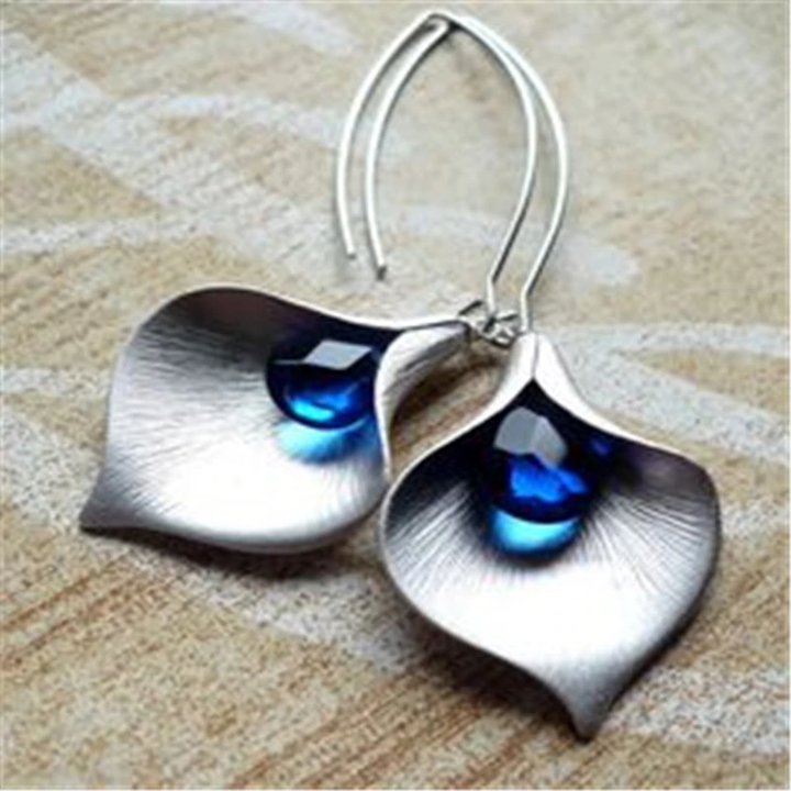 Pendientes de Piedra Azul color plata