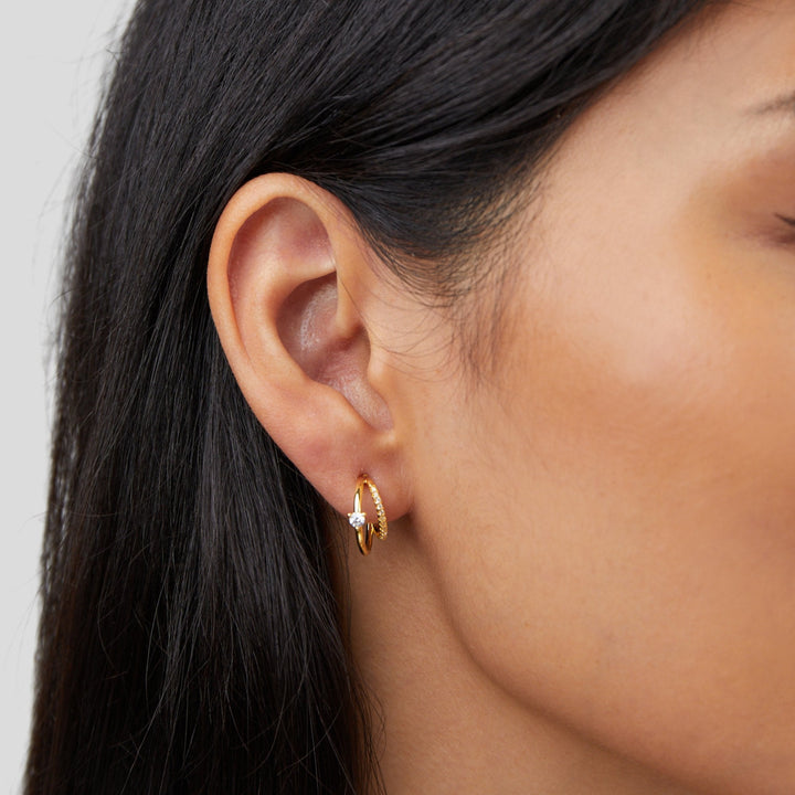 Pendientes Artie Cristal Oro