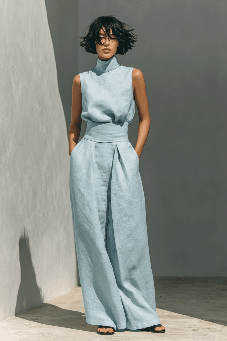 MARIA | CONJUNTO MINIMALISTA DE LINO - Navarro Granada