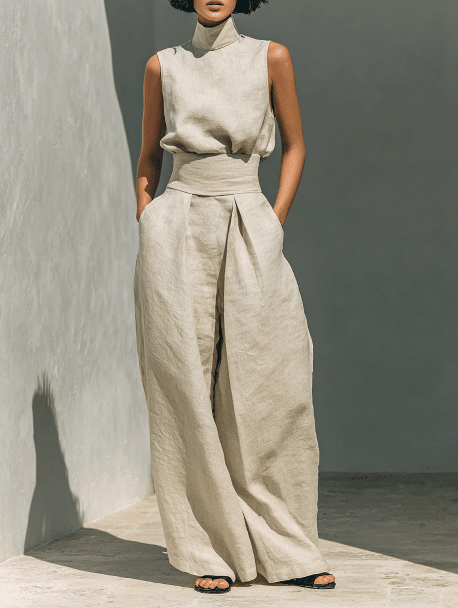 MARIA | CONJUNTO MINIMALISTA DE LINO - Navarro Granada