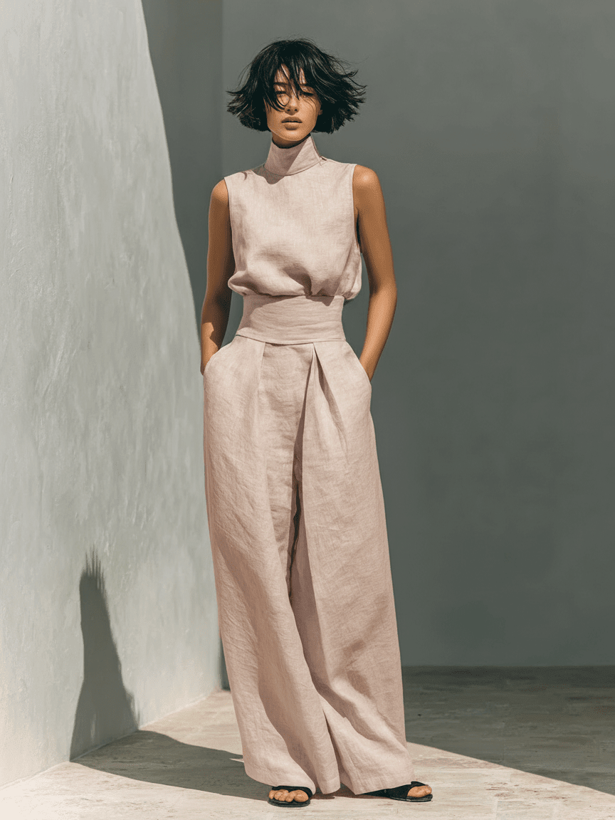 MARIA | CONJUNTO MINIMALISTA DE LINO - Navarro Granada