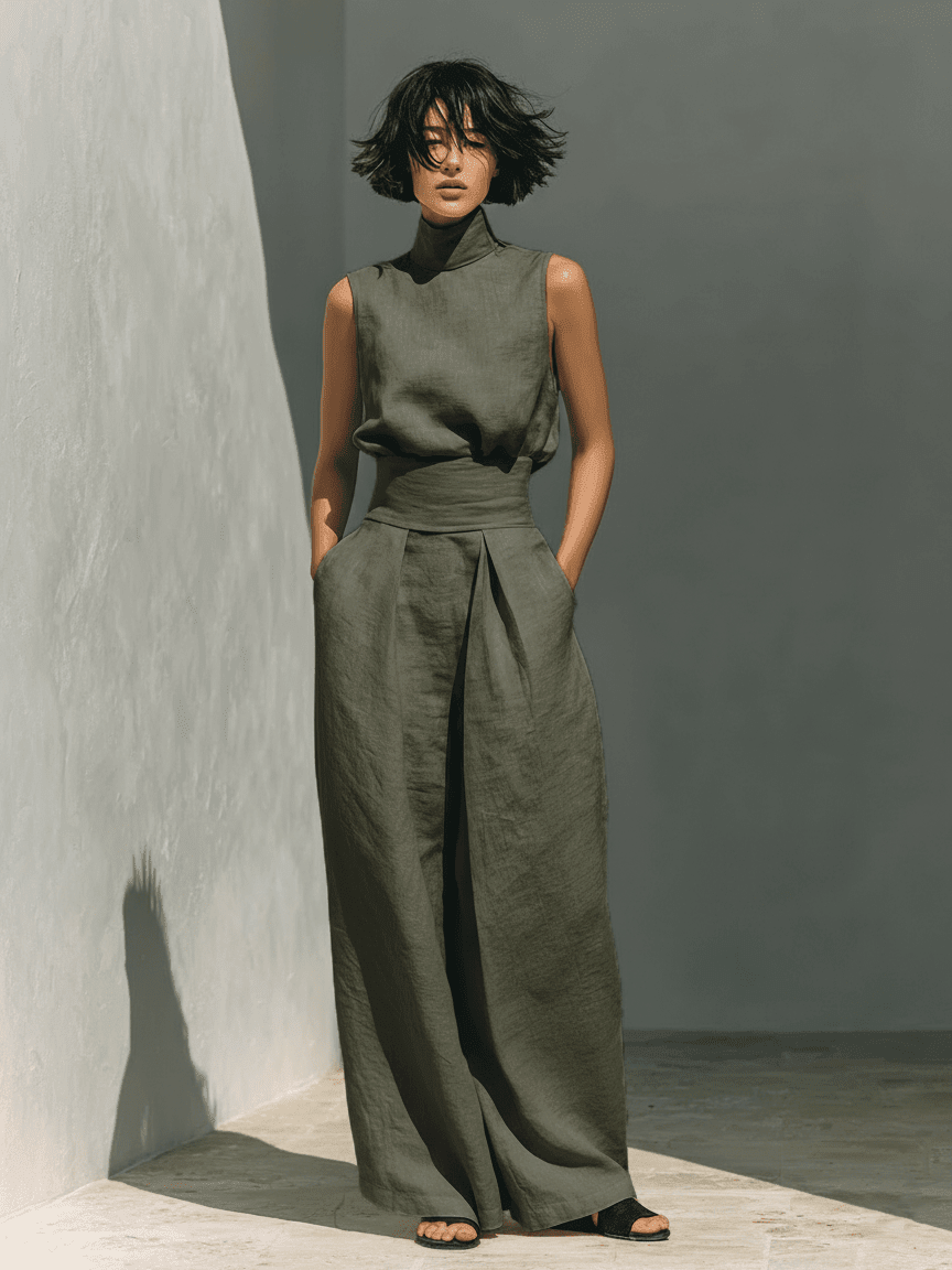 MARIA | CONJUNTO MINIMALISTA DE LINO - Navarro Granada