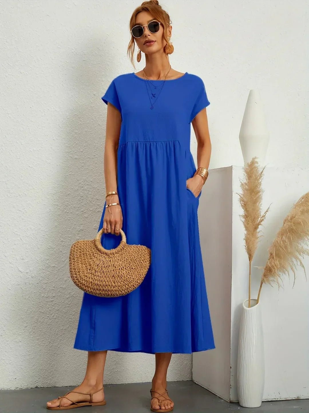 Maria™ — Vestido midi fluido de elegancia atemporal - Navarro Granada