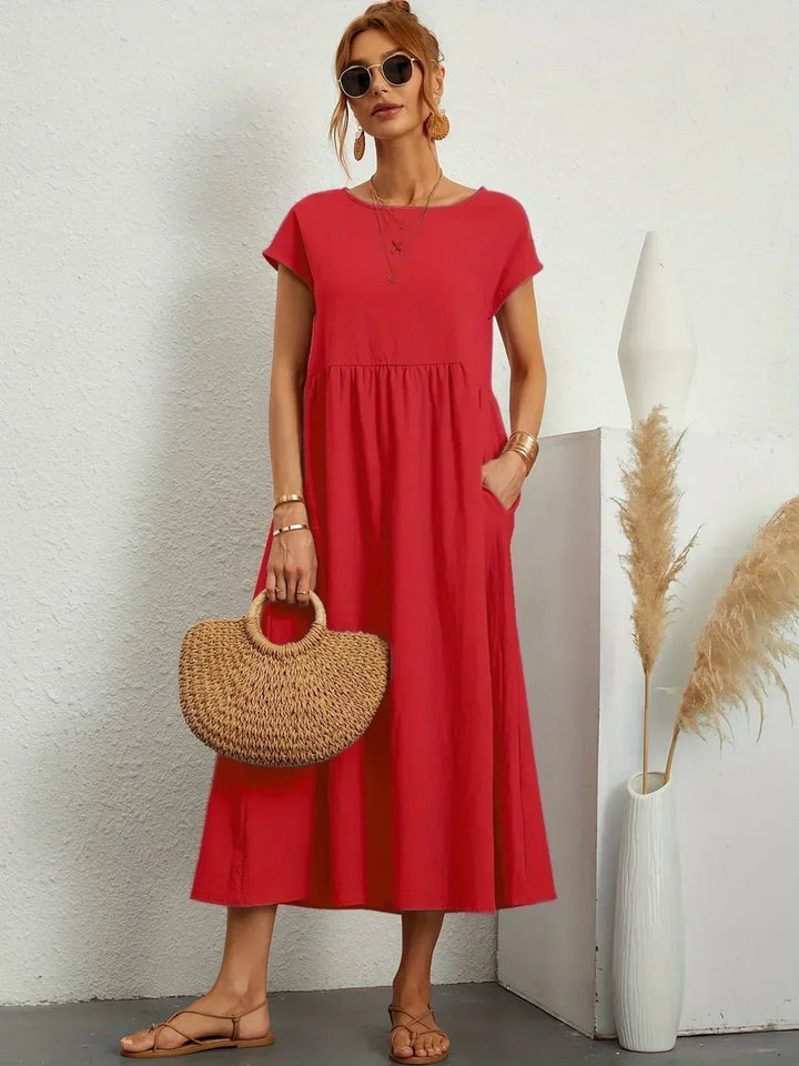 Maria™ — Vestido midi fluido de elegancia atemporal - Navarro Granada