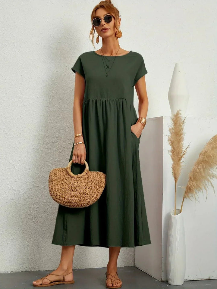 Maria™ — Vestido midi fluido de elegancia atemporal - Navarro Granada