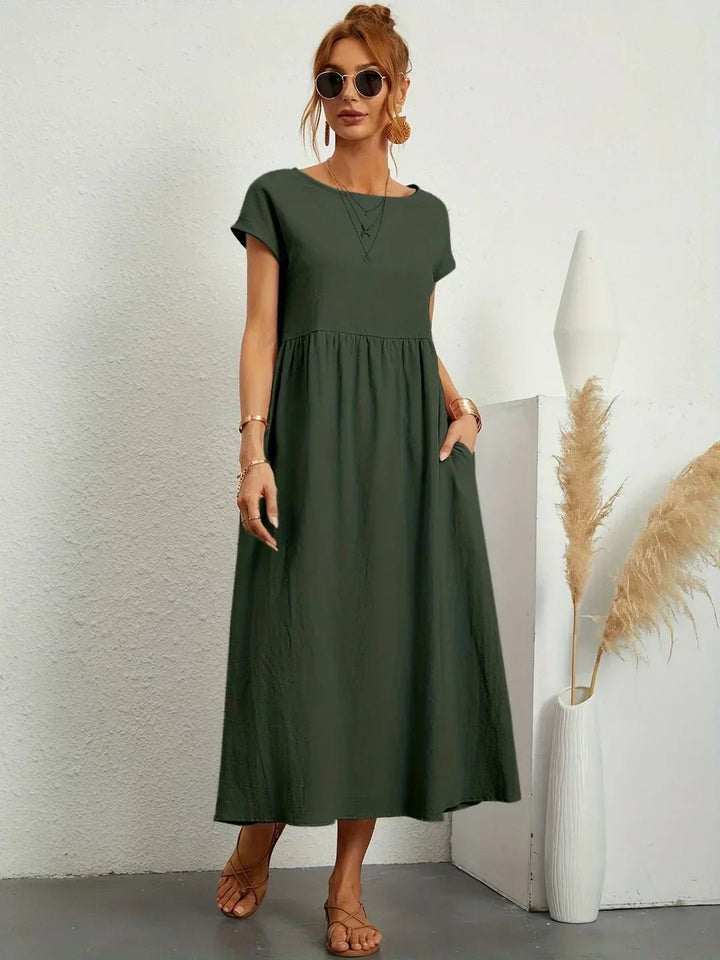 Maria™ — Vestido midi fluido de elegancia atemporal - Navarro Granada