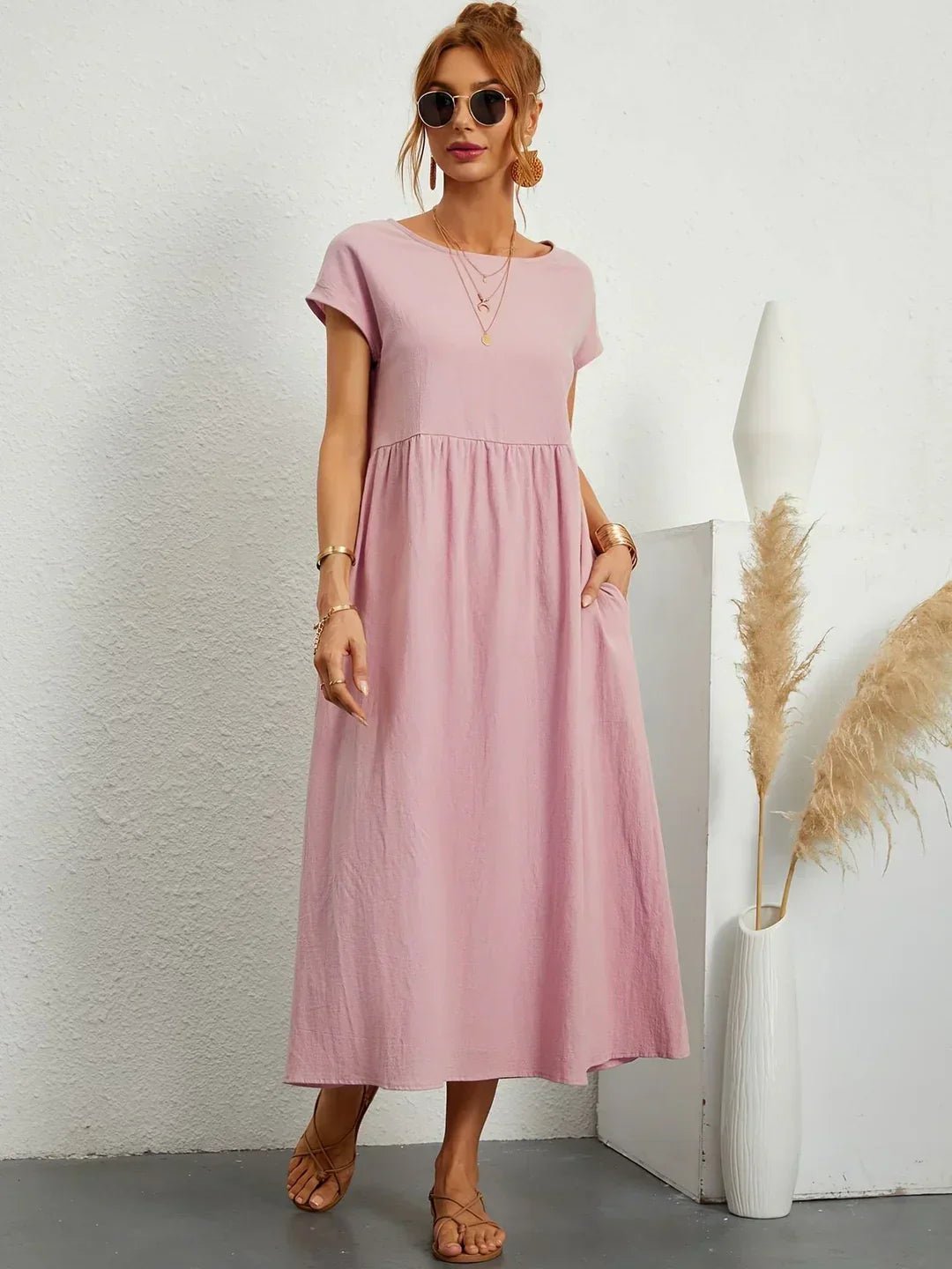 Maria™ — Vestido midi fluido de elegancia atemporal - Navarro Granada