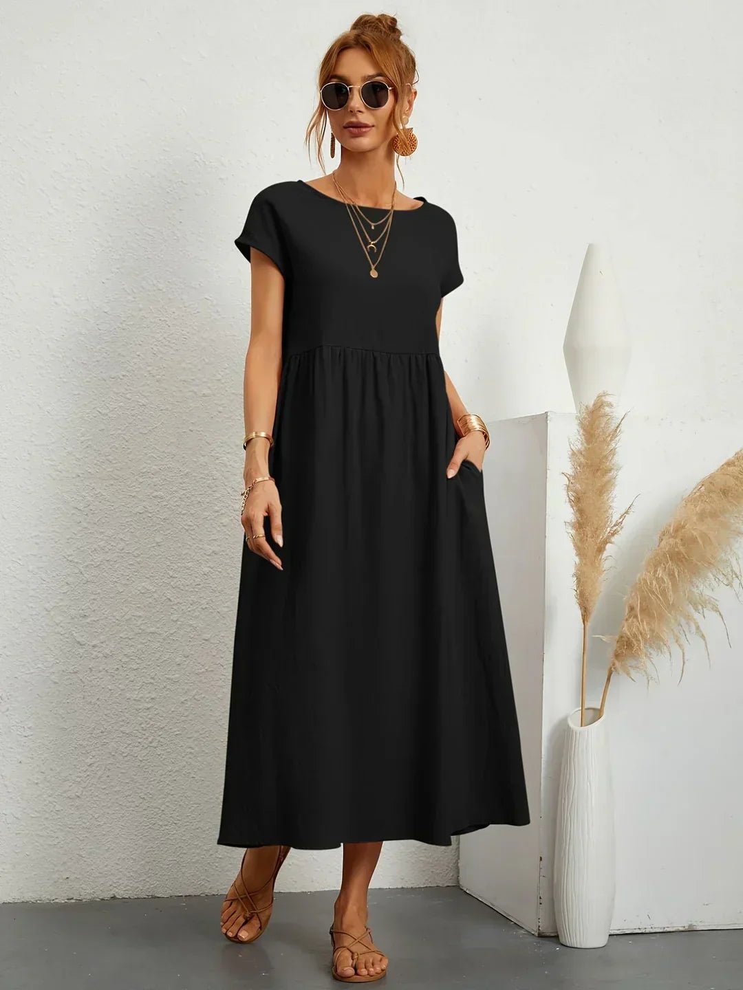 Maria™ — Vestido midi fluido de elegancia atemporal - Navarro Granada