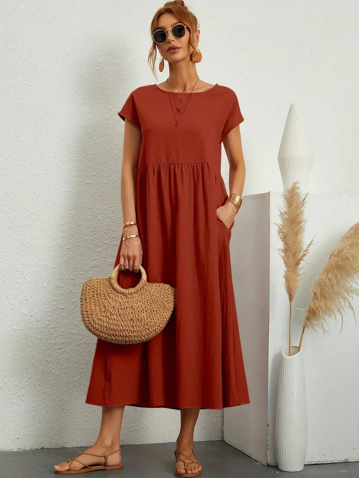 Maria™ — Vestido midi fluido de elegancia atemporal - Navarro Granada