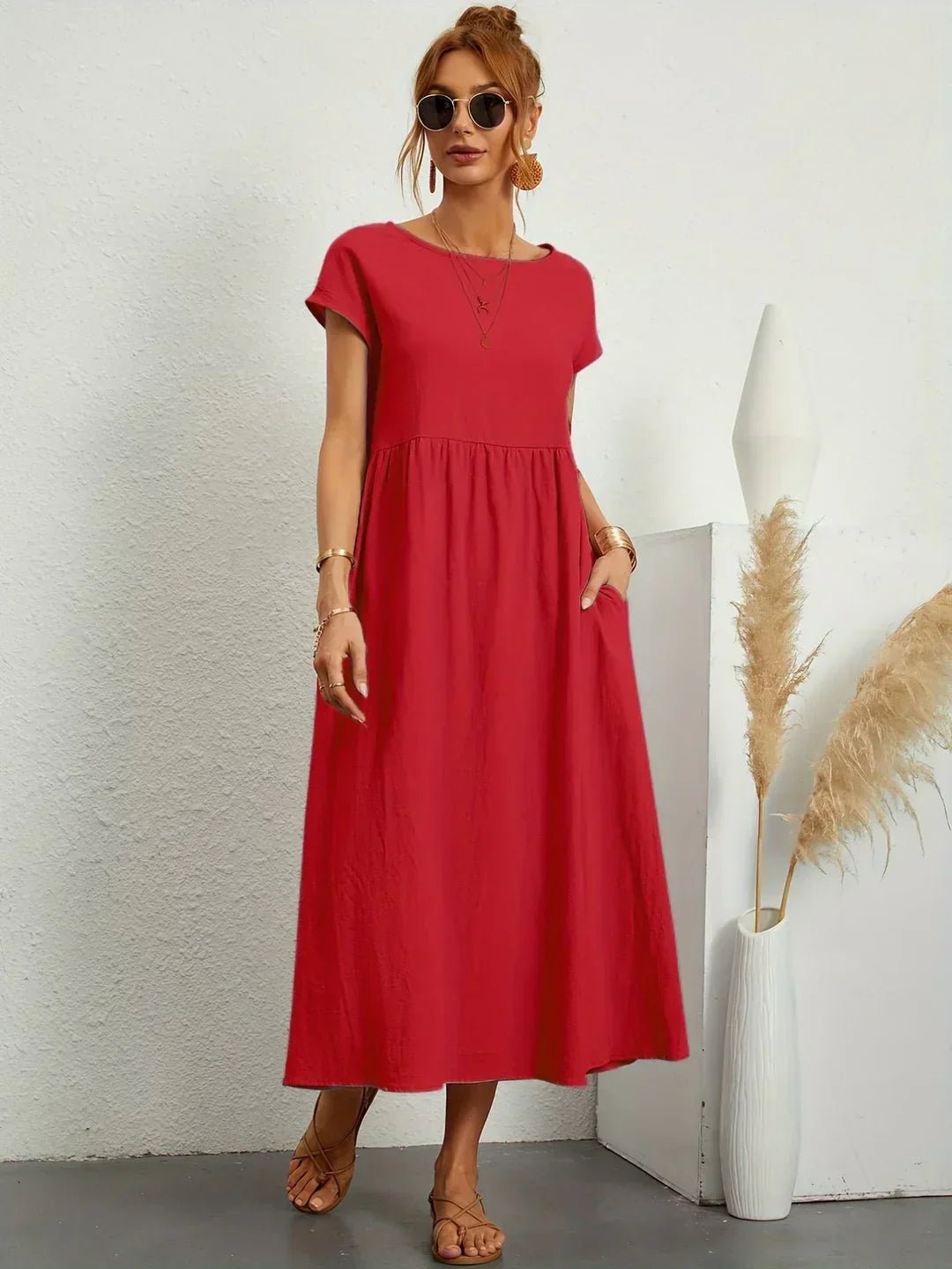Maria™ — Vestido midi fluido de elegancia atemporal - Navarro Granada