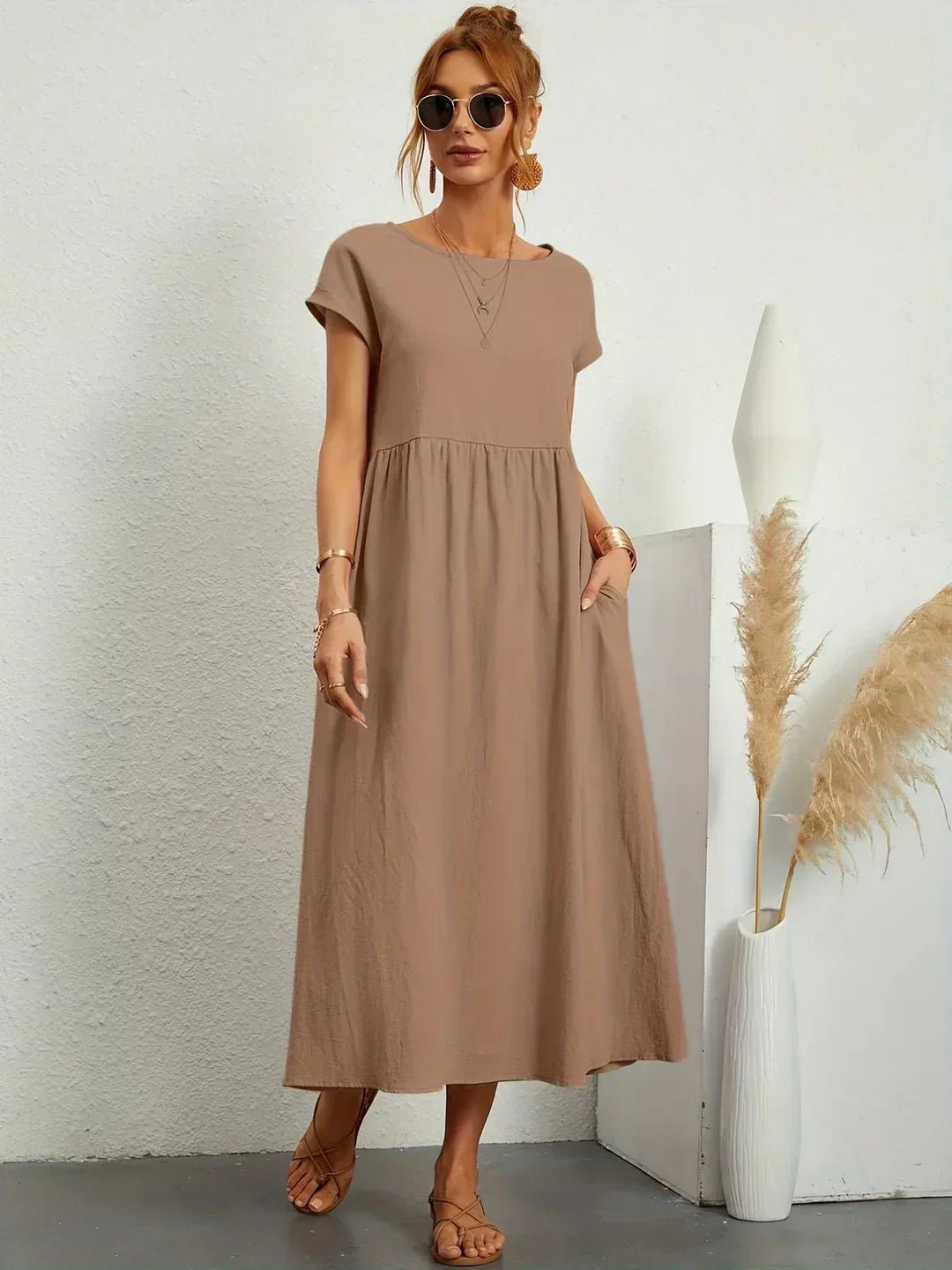 Maria™ — Vestido midi fluido de elegancia atemporal - Navarro Granada